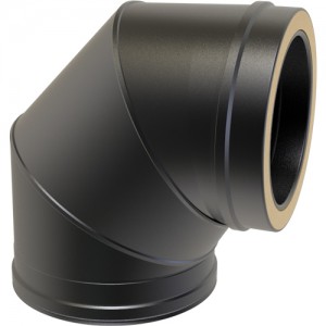 Twin Wall 90° Bend dia 150mm - Black